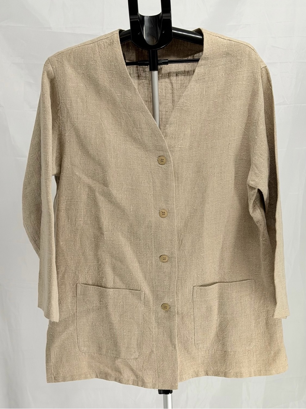 Harve Benard Oatmeal Women Linen Workwear Casual Blazer Jacket Size 18